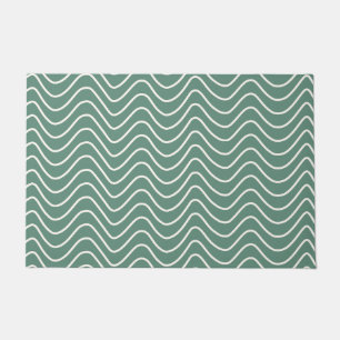 Tapete Padrão de Chevron Verde Tropical Zigzag Mínimo