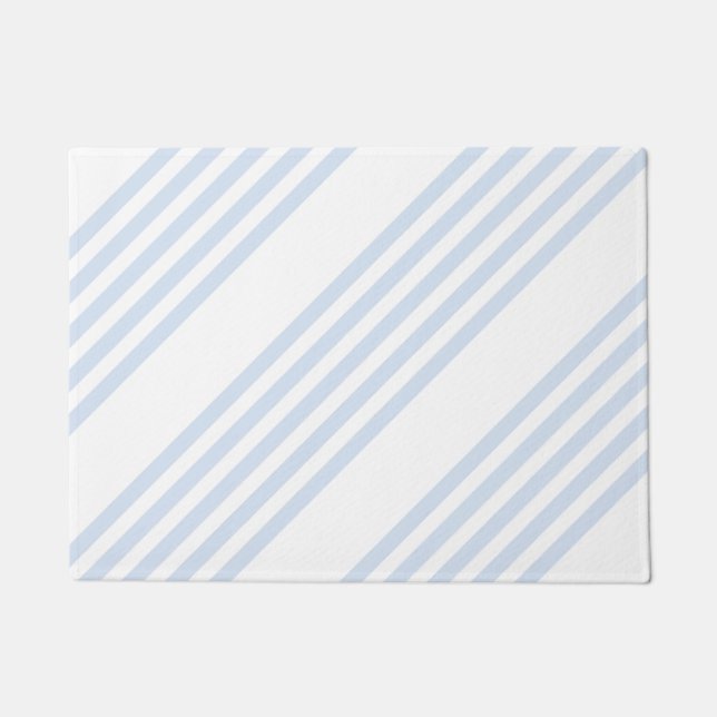 Tapete Padrão de cinco listras azul-claro e branco (Frente)