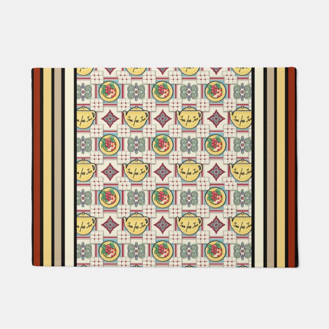 Tapete Padrão de cozinha na década de 1940 com chaleiras  (Frente)