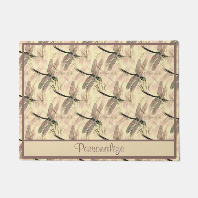 Tapete Padrão de Design de Arte Rustic Dragonfly (Frente)