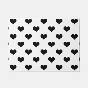 Tapete Padrão de design de coração de amor branco e preto