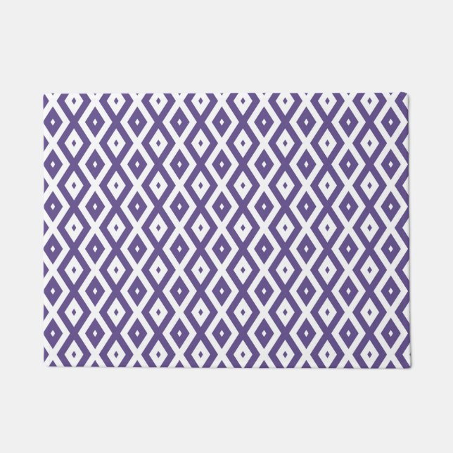 Tapete Padrão de diamante ultra violeta e branco (Frente)