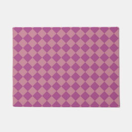 Tapete Padrão de Diamante Xadrez Rosa Roxo