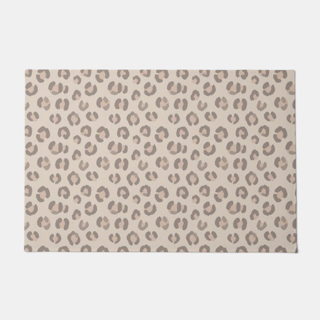 Tapete Padrão de Estampa de Leopardo Neutro (Frente)