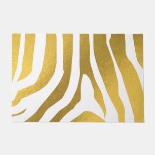 Tapete Padrão de faixas de impressão de zebra Dourada Fau