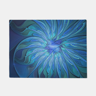 Tapete Padrão de fantasia de flores azuis, arte frontal A