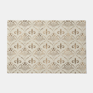 Tapete Padrão de Fleur-de-lis legante - ouro pastel