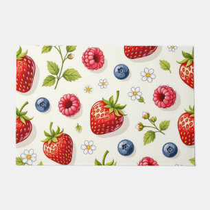Tapete Padrão de Flor de Cerejeira Frutas Frescas de Verã