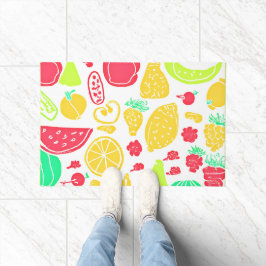 Tapete Padrão de Frutas Coloridas Vibrantes