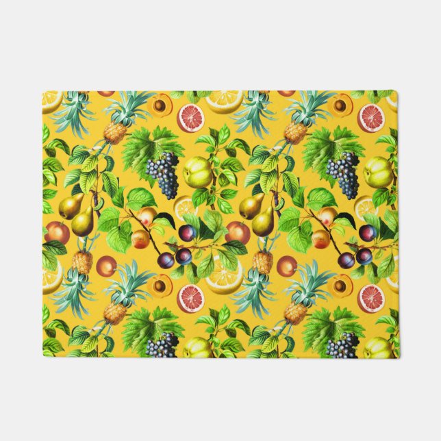 Tapete Padrão de Frutas em Fundo Amarelo (Frente)