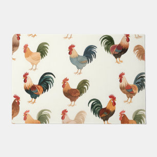 Tapete Padrão de Galo Vintage Estilo Fazenda