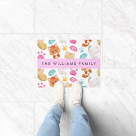 Tapete Padrão De Gatos, Gatos Frescos, Gatinho, Patas, Se