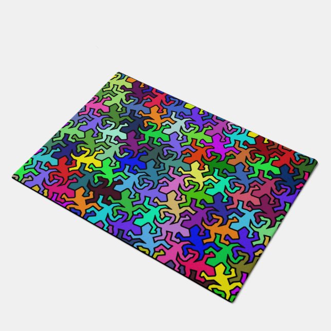 Tapete Padrão de Geckos Mosaicos - multicolorido (Inclinado)
