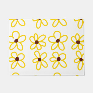 Tapete Padrão de girassol castanho-amarelo ventre floral