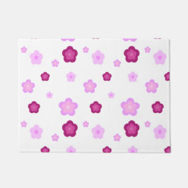 Tapete Padrão de gradação floral de flor rosa-branca
