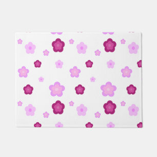 Tapete Padrão de gradação floral de flor rosa-branca