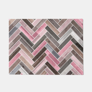Tapete Padrão de Herringbone em Cinzas cor-de-rosa
