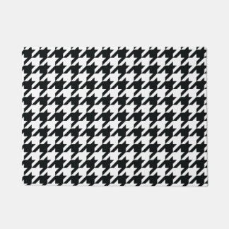 Tapete Padrão de Houndstooth Preto Branco