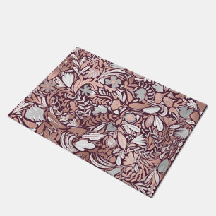 Tapete Padrão de Ilustração Floral da Borgonha Dourada ro