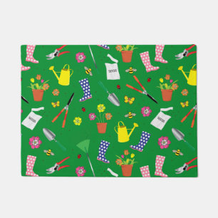 Tapete Padrão de jardinagem em verde
