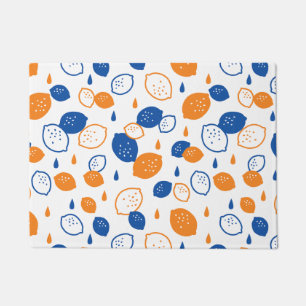 Tapete Padrão de limão azul e laranja, com Frutas empinad