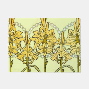 Tapete Padrão de Lírio Art Nouveau de Alphonse Mucha Anti