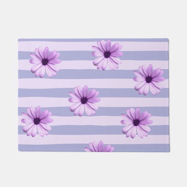 Tapete Padrão de listras de Pastel com a Daisies (Frente)