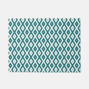 Tapete Padrão de losango branco e teal