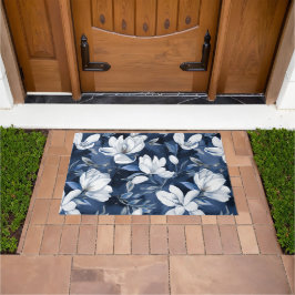 Tapete Padrão de Magolia Branca a meia-noite,