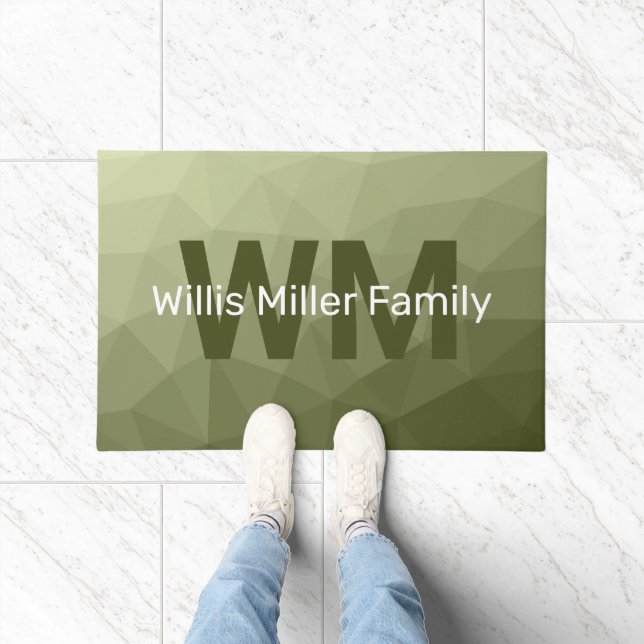 Tapete Padrão de malha geométrica verde-clara do exército (Interior)