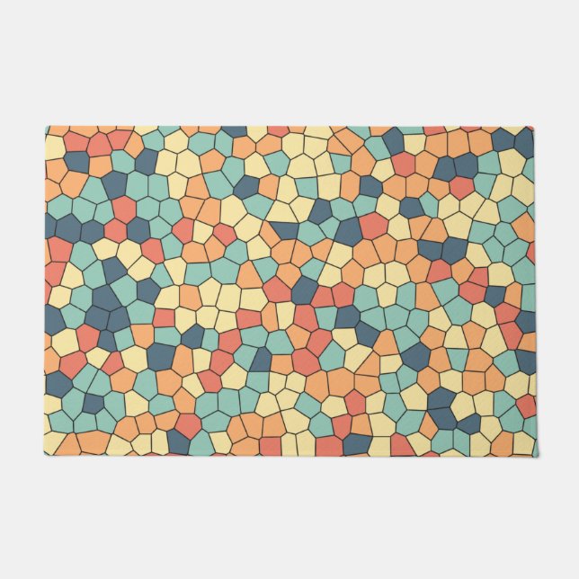 Tapete Padrão de mosaico multicolor (Frente)