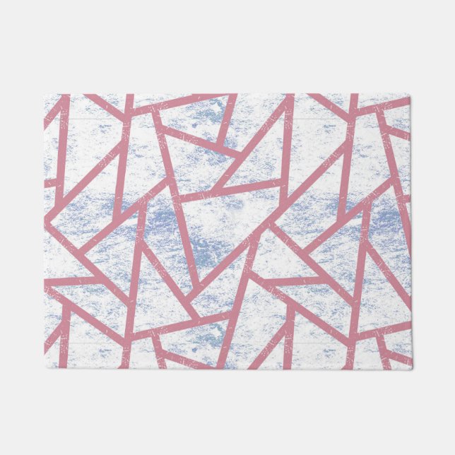 Tapete Padrão de mosaico rosa e azul (Frente)