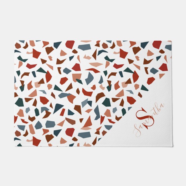 Tapete Padrão de Mosaico Terrazzo Moderno (Frente)
