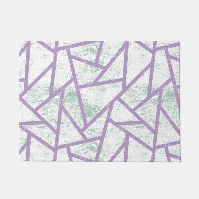 Tapete Padrão de mosaico verde-lavanda e claro (Frente)