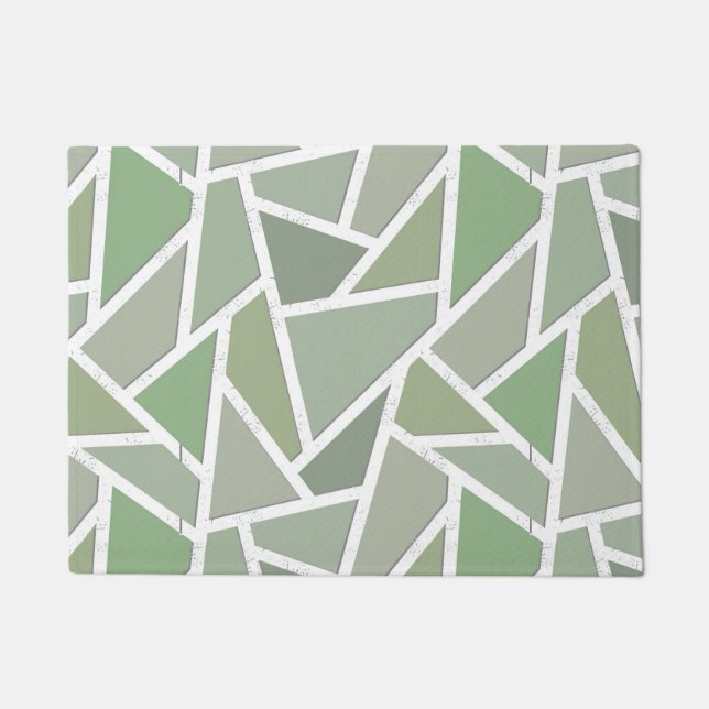 Tapete Padrão de mosaico verde-oliva (Frente)
