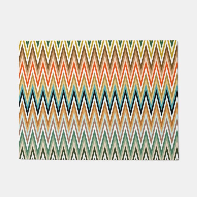 Tapete Padrão de multicor do Zigzag (Frente)