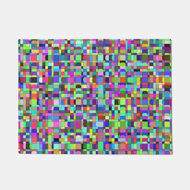 Tapete Padrão de Multicores de Formas de abstrato Quadrad (Frente)