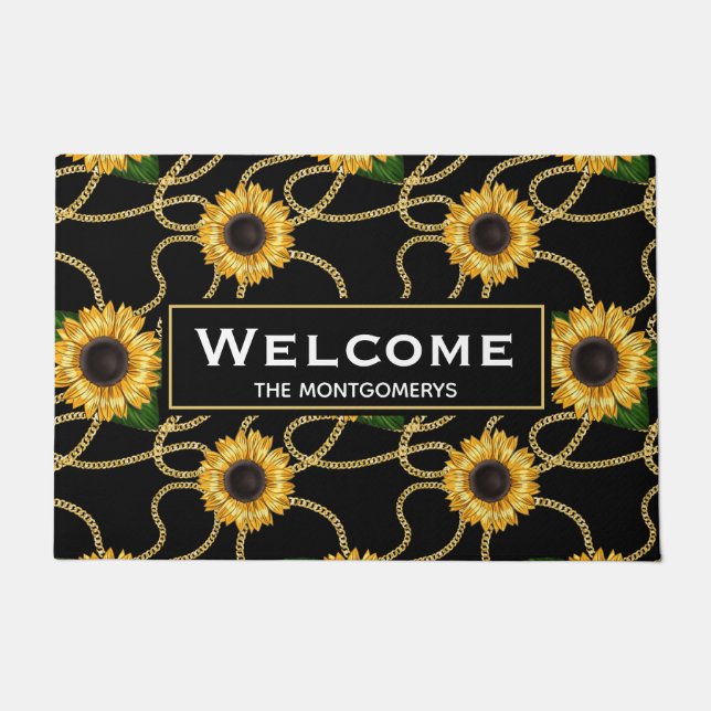 Tapete Padrão de Na moda de Girassóis Amarelo Clássico Be (Frente)