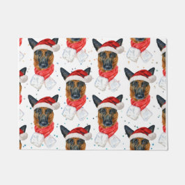 Tapete Padrão de Natal para Cachorro German shepherd