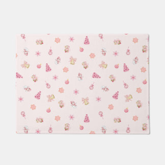 Tapete Padrão de Natal Rosa Aconchegante