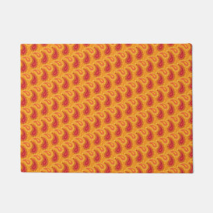 Tapete Padrão de Paisley Persa Laranja Oriental
