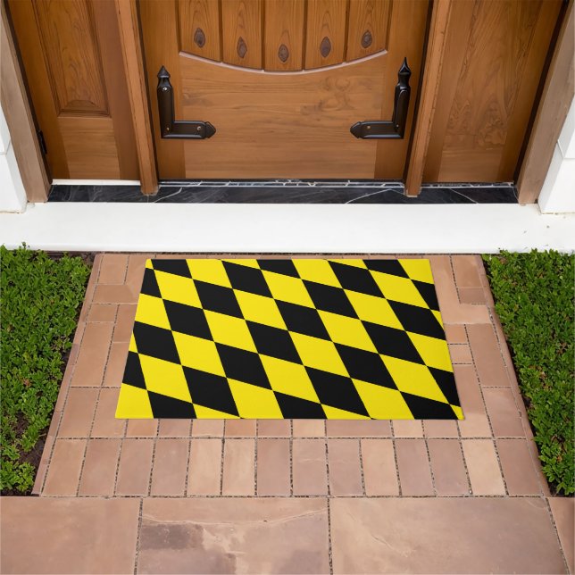 Tapete Padrão de Sinalizador Diamante da Baviera Preta e  (Ar livre)