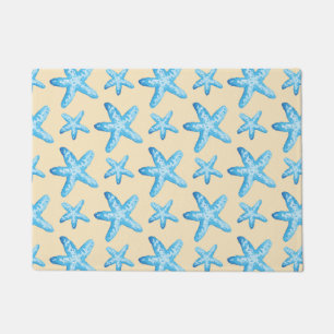 Tapete Padrão de Starfish Azul de Cores Aquáticas
