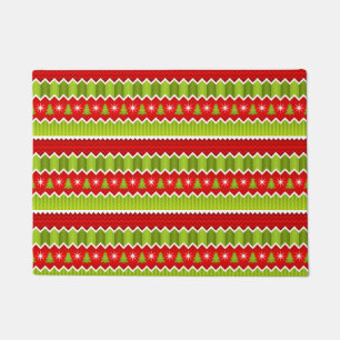 Tapete Padrão De Stripes De Chevron Vermelho E Verde De N