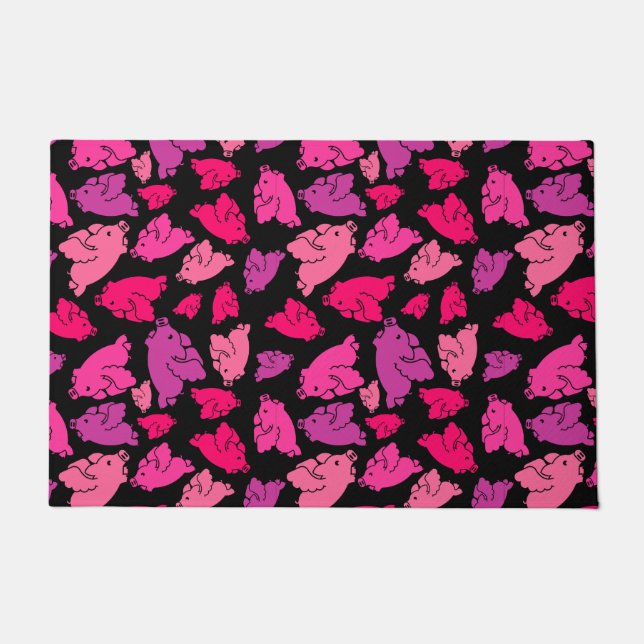 Tapete Padrão de Suíno Cor-de-Rosa Bonita (Frente)