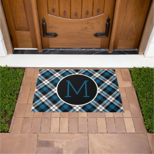 Tapete Padrão de Tartan preto-branco-preto personalizado