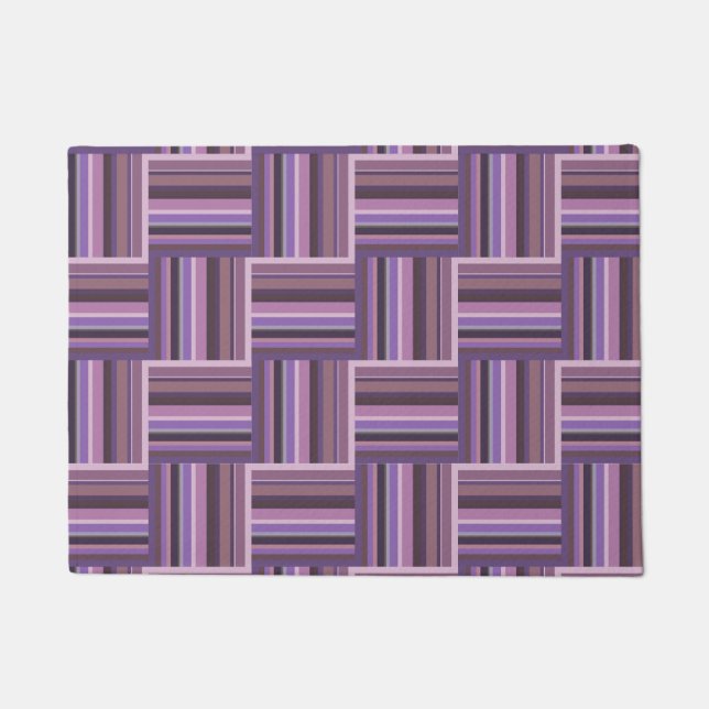 Tapete Padrão de tecelagem de faixas de Mauve (Frente)
