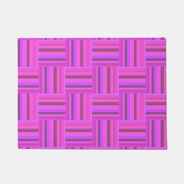Tapete Padrão de tecelagem de fitas rosa (Frente)