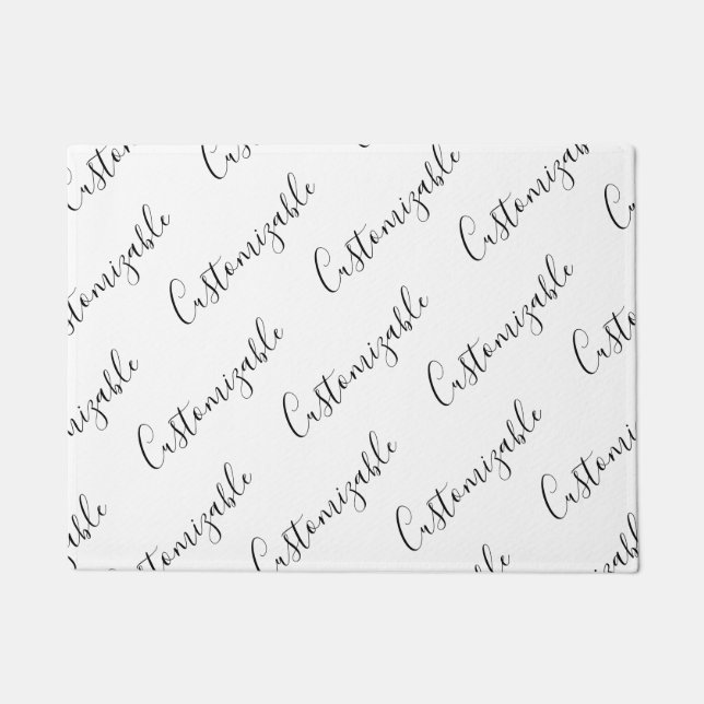Tapete Padrão de Texto de Script Moderno Editável | Preto (Frente)