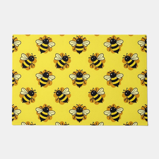 Tapete Padrão de Verão de Abelha Bumblebee Fofa (Frente)